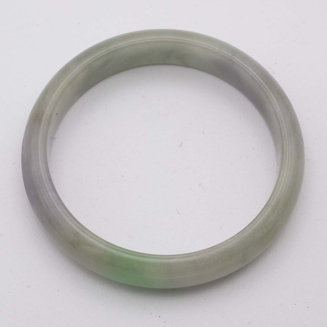 Chinese Multi Colored Jade Bangle: Medium: Multi Colored Jade Size: 2.3 inches Age/Detail: Chinese Condition: great overall, check photo for condition reference. Provenance: Collection from Estate in Williamsburg Please view all the ph