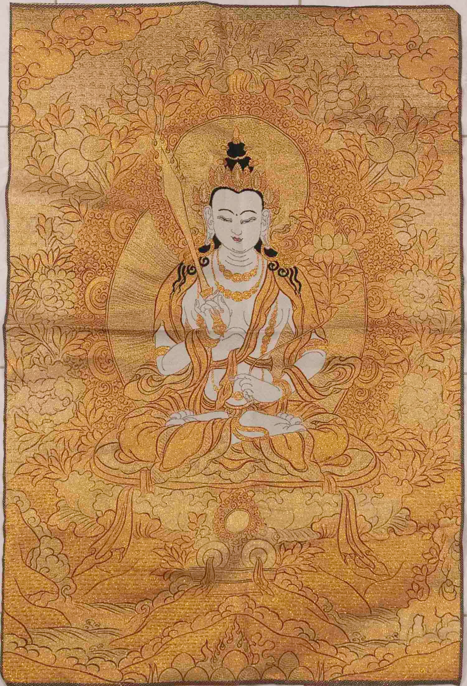 Tibetan Buddhist Vajrasattva Brocade Textile Thangka (1 of 6)