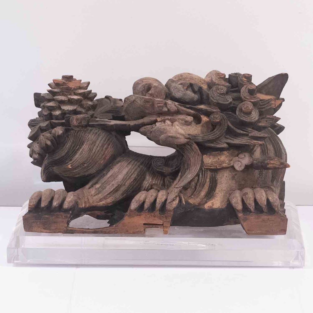 Antique Qing Chinese Carved Wood Kirin Architectural Bracket Fragment (1 of 12)