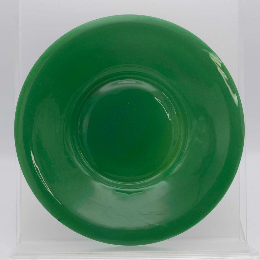 Old Chinese Green Peking Glass Plate (1 of 4)