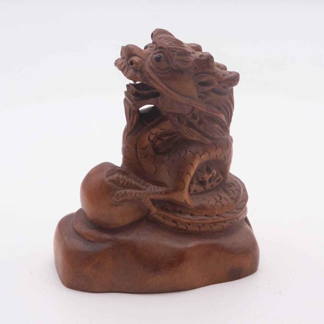 Old Chinese Carved Wood Dragon Sculpture