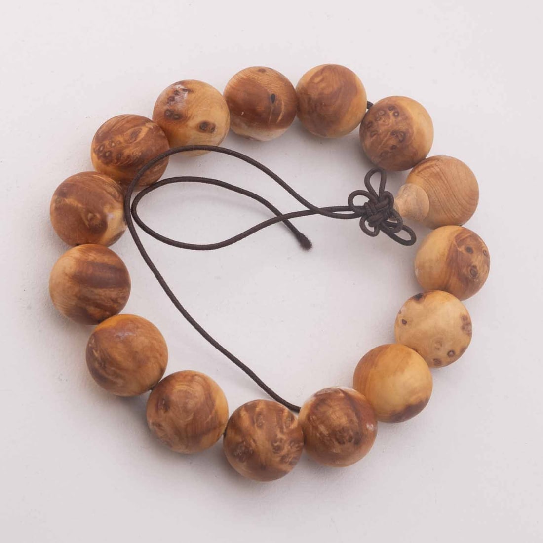 Vintage Chinese Burl Wood Bead Bracelet