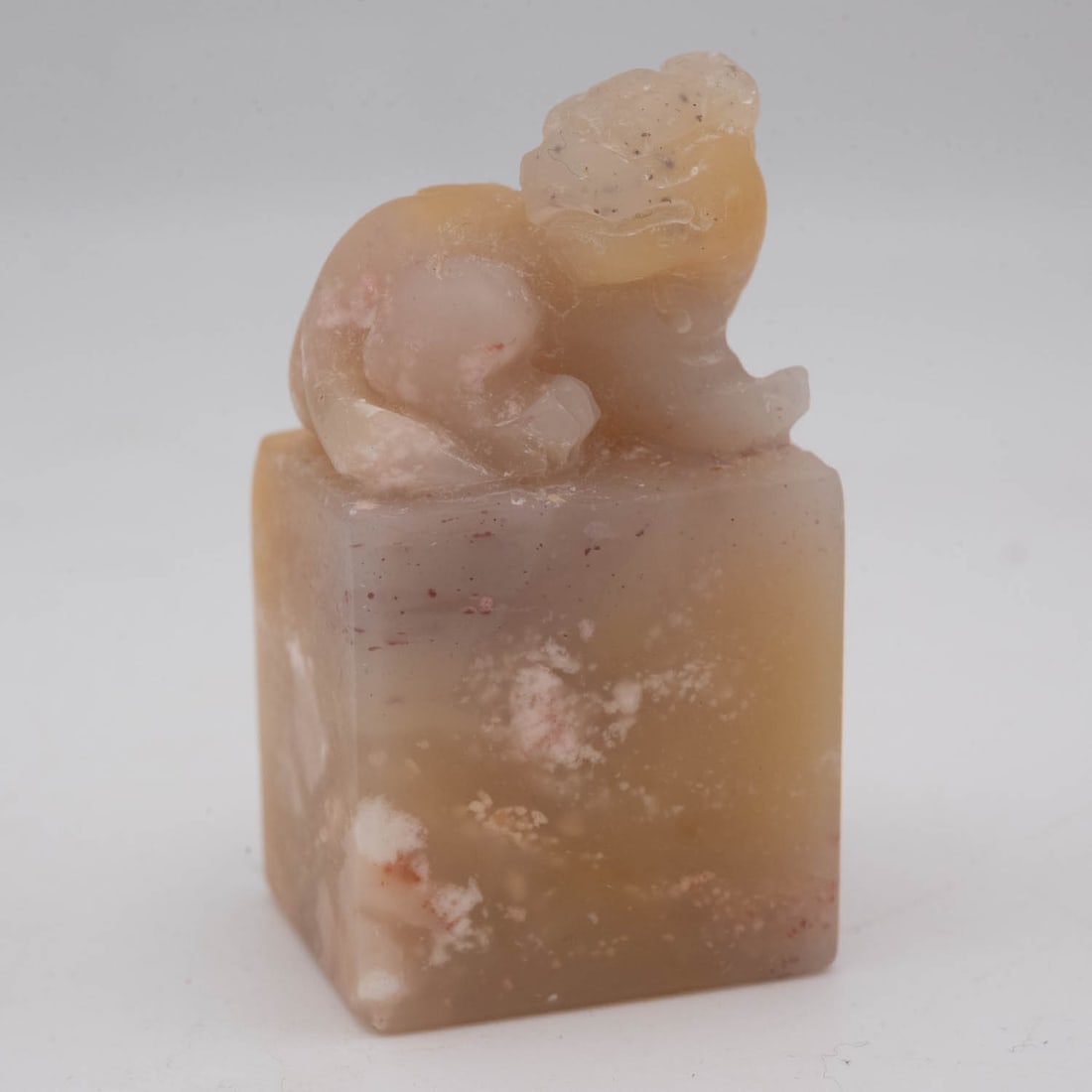 Old Chinese Carved Shoushan Stone Beast Stamp