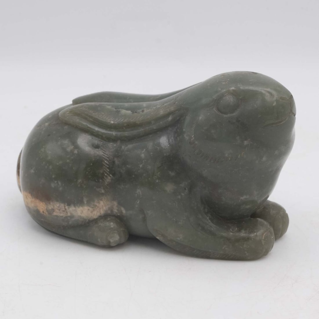 Antique Chinese Late Qing Nephrite Jade Rabbit Figure