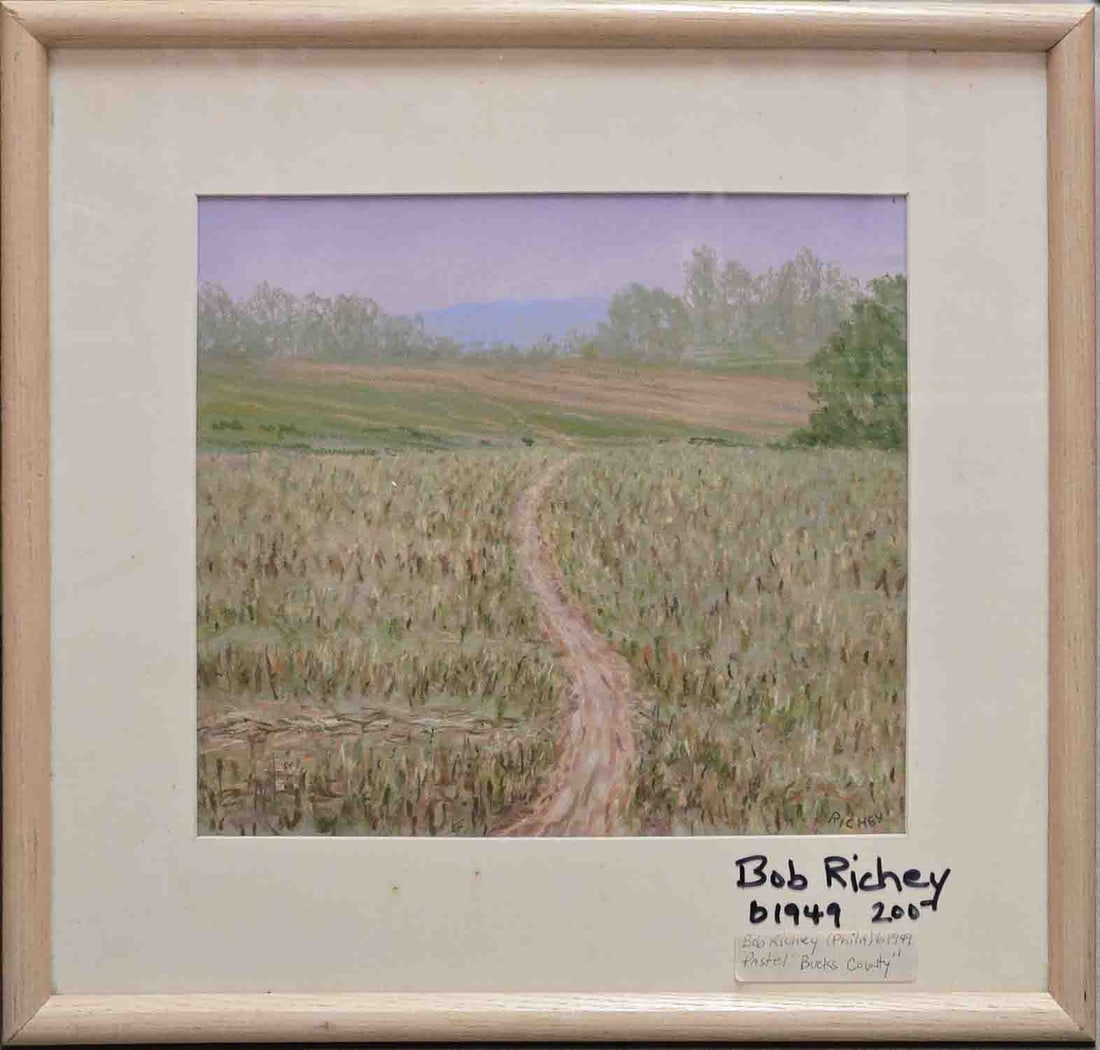 2007 American Impressionist Pastel On Paper "Bucks County"