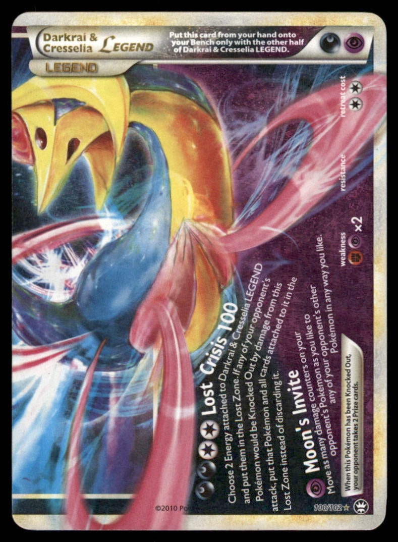 Darkrai & Cresselia LEGEND 100/102 HGSS Triumphant Pokemon Card Holo: We offer combined shipping on multiple items. Buyers may also arrange their own shipping. LiveShipping is a separate and independent option for shipping that is NOT a part of the auction house or thei