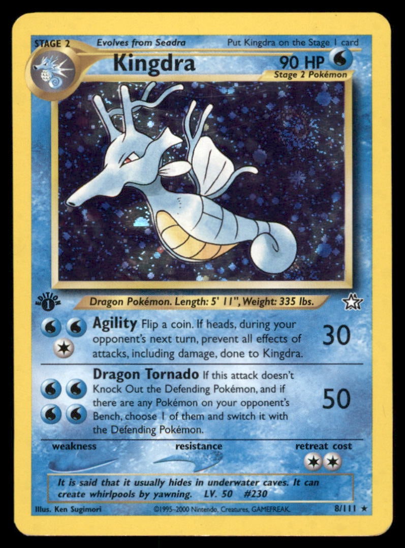 Kingdra 8/111 Neo Genesis Pokemon Card 1st Edition Holo: We offer combined shipping on multiple items. Buyers may also arrange their own shipping. LiveShipping is a separate and independent option for shipping that is NOT a part of the auction house or thei