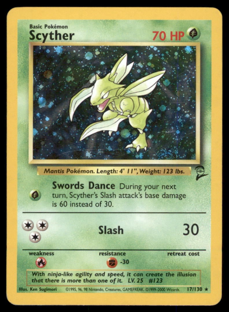 Scyther 17/130 Holo Base Set 2 Pokemon Card: We offer combined shipping on multiple items. Buyers may also arrange their own shipping. LiveShipping is a separate and independent option for shipping that is NOT a part of the auction house or thei