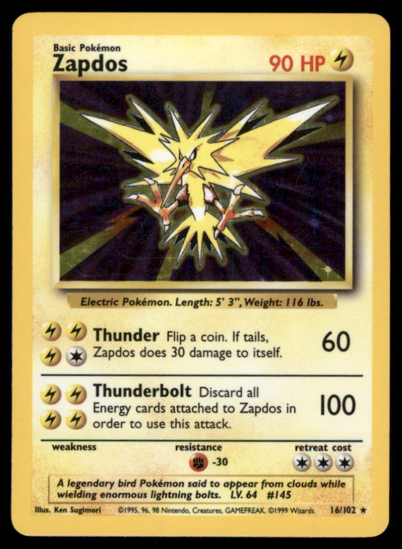 Zapdos 16/102 Holo Base Set Unlimited Pokemon Card: We offer combined shipping on multiple items. Buyers may also arrange their own shipping. LiveShipping is a separate and independent option for shipping that is NOT a part of the auction house or thei