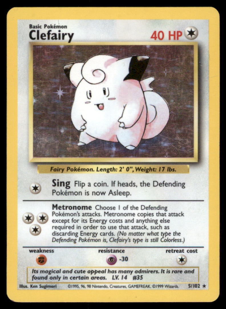 Clefairy 5/102 Holo Base Set Unlimited Pokemon Card: We offer combined shipping on multiple items. Buyers may also arrange their own shipping. LiveShipping is a separate and independent option for shipping that is NOT a part of the auction house or thei