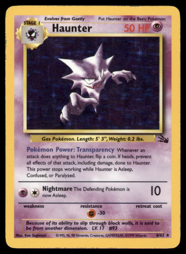 Haunter 6/62 Fossil Pokemon Card Unlimited Holo: We offer combined shipping on multiple items. Buyers may also arrange their own shipping. LiveShipping is a separate and independent option for shipping that is NOT a part of the auction house or thei