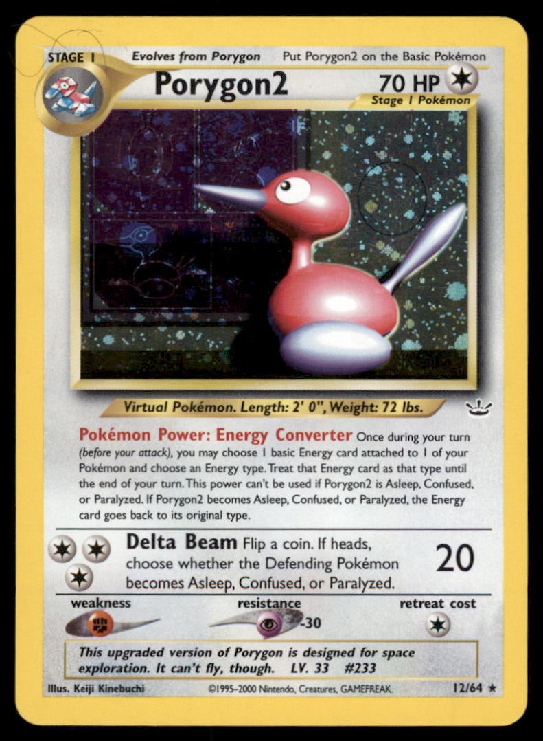 Porygon2 12/64 Neo Revelation Pokemon Card Unlimited Holo: We offer combined shipping on multiple items. Buyers may also arrange their own shipping. LiveShipping is a separate and independent option for shipping that is NOT a part of the auction house or thei