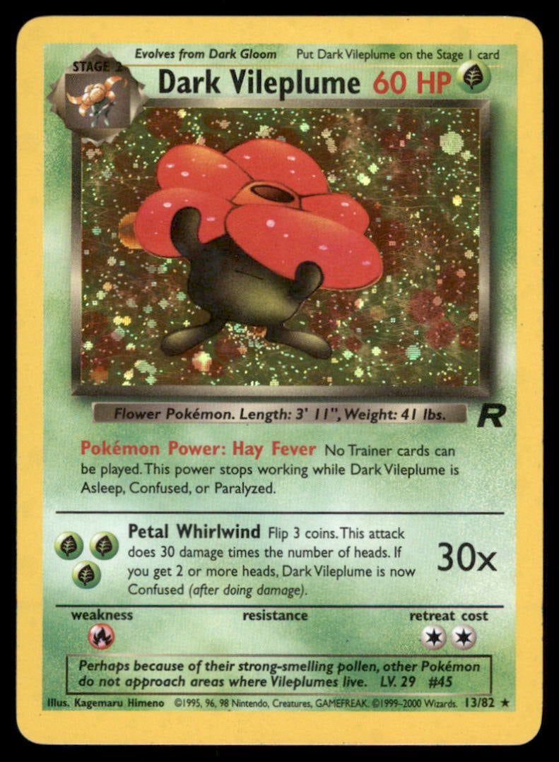 Dark Vileplume 30/82 Team Rocket Pokemon Card Unlimited: We offer combined shipping on multiple items. Buyers may also arrange their own shipping. LiveShipping is a separate and independent option for shipping that is NOT a part of the auction house or thei