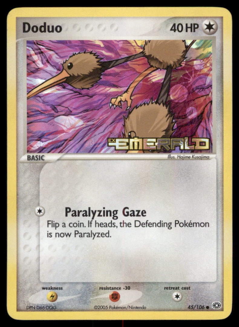 Doduo 45/106 Emerald Pokemon Card Reverse Holo: We offer combined shipping on multiple items. Buyers may also arrange their own shipping. LiveShipping is a separate and independent option for shipping that is NOT a part of the auction house or thei