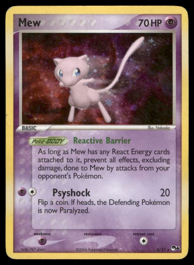 Mew 4/17 POP Series 4 Pokemon Card Holo: We offer combined shipping on multiple items. Buyers may also arrange their own shipping. LiveShipping is a separate and independent option for shipping that is NOT a part of the auction house or thei