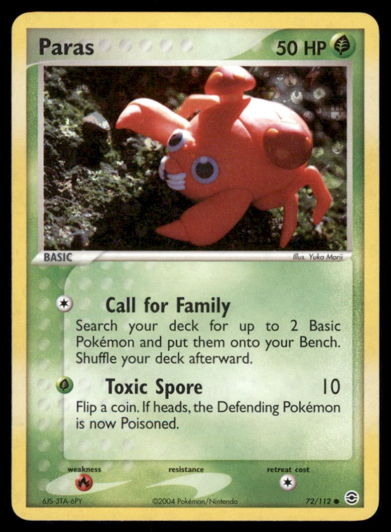 Paras 72/112 FireRed & LeafGreen Pokemon Card Reverse Holo: We offer combined shipping on multiple items. Buyers may also arrange their own shipping. LiveShipping is a separate and independent option for shipping that is NOT a part of the auction house or thei