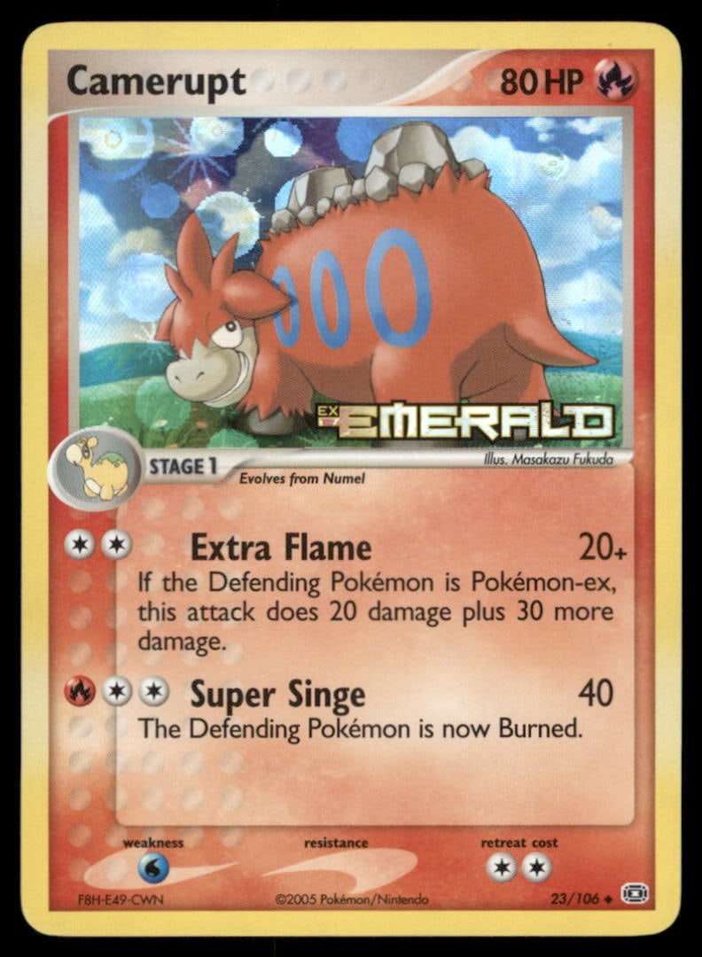 Camerupt 23/106 Emerald Pokemon Card Reverse Holo: We offer combined shipping on multiple items. Buyers may also arrange their own shipping. LiveShipping is a separate and independent option for shipping that is NOT a part of the auction house or thei