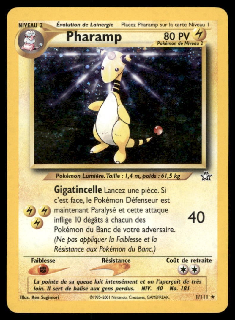 Ampharos 1/111 Neo Genesis Pokemon Card Unlimited Holo: We offer combined shipping on multiple items. Buyers may also arrange their own shipping. LiveShipping is a separate and independent option for shipping that is NOT a part of the auction house or thei