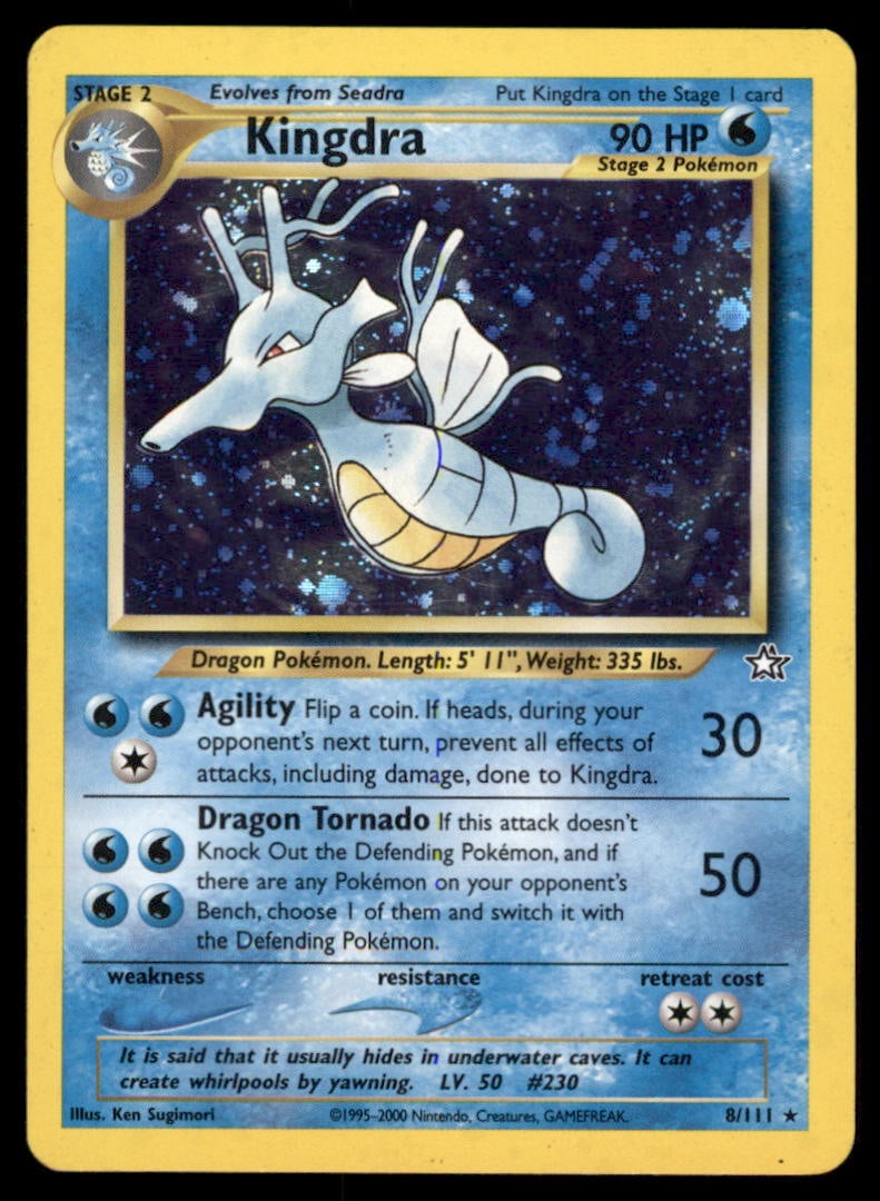 Kingdra 8/111 Neo Genesis Pokemon Card Unlimited Holo: We offer combined shipping on multiple items. Buyers may also arrange their own shipping. LiveShipping is a separate and independent option for shipping that is NOT a part of the auction house or thei