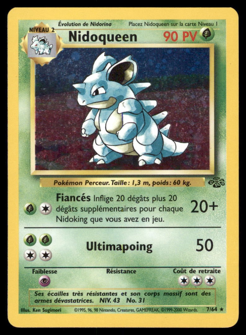 Nidoqueen 7/64 Jungle Pokemon Card Unlimited Holo: We offer combined shipping on multiple items. Buyers may also arrange their own shipping. LiveShipping is a separate and independent option for shipping that is NOT a part of the auction house or thei
