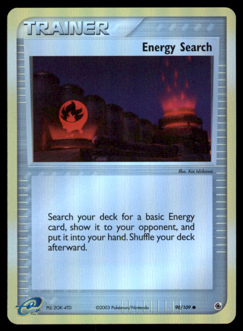 Energy Search 90/109 Ruby & Sapphire Pokemon Card Reverse Holo: We offer combined shipping on multiple items. Buyers may also arrange their own shipping. LiveShipping is a separate and independent option for shipping that is NOT a part of the auction house or thei