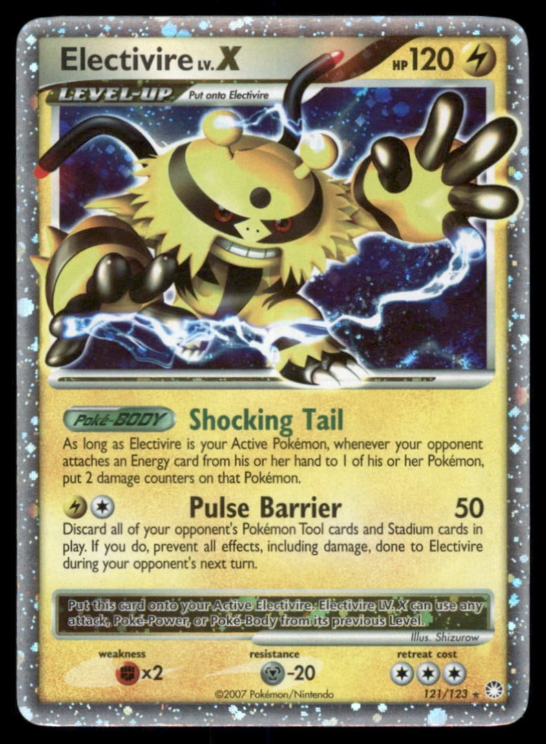 Electivire LV.X 121/123 Holo Mysterious Treasures Pokemon Card: We offer combined shipping on multiple items. Buyers may also arrange their own shipping. LiveShipping is a separate and independent option for shipping that is NOT a part of the auction house or thei