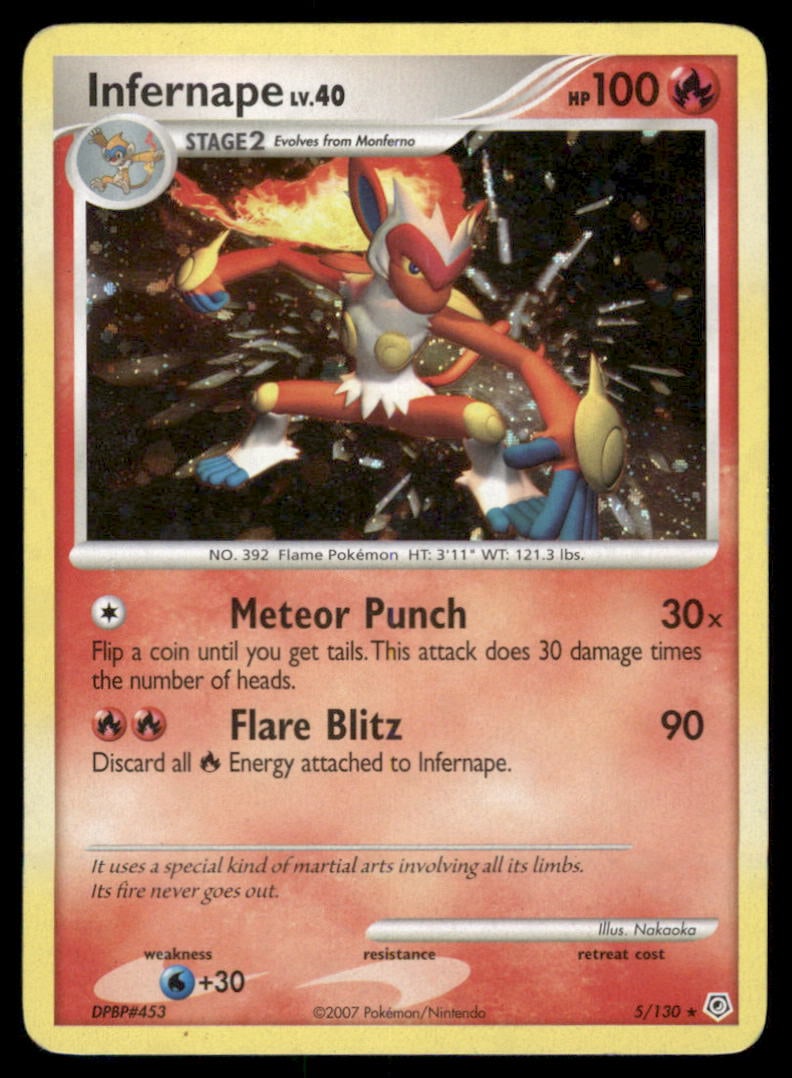 Infernape 5/130 Holo Diamond & Pearl Pokemon Card: We offer combined shipping on multiple items. Buyers may also arrange their own shipping. LiveShipping is a separate and independent option for shipping that is NOT a part of the auction house or thei