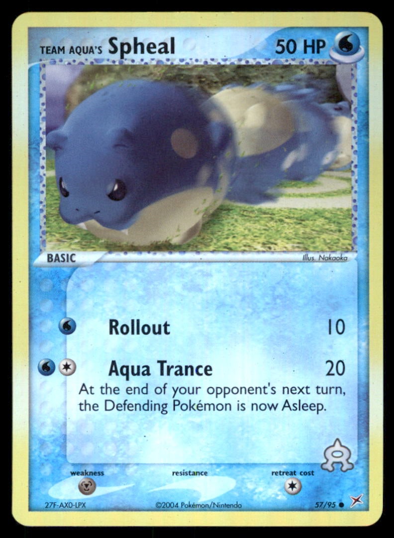 Team Aqua's Spheal 57/95 Team Magma vs Team Aqua Pokemon Card Reverse Holo: We offer combined shipping on multiple items. Buyers may also arrange their own shipping. LiveShipping is a separate and independent option for shipping that is NOT a part of the auction house or thei