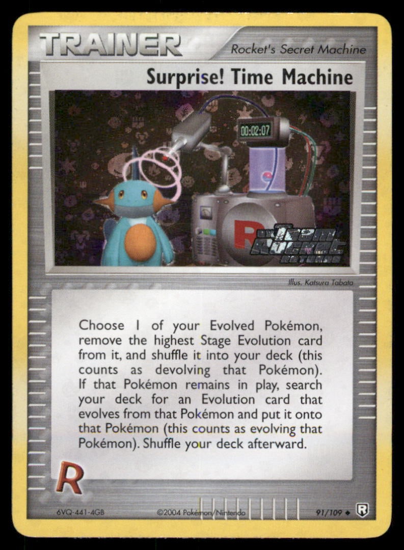 Surprise! Time Machine 91/109 Team Rocket Returns Pokemon Card Reverse Holo: We offer combined shipping on multiple items. Buyers may also arrange their own shipping. LiveShipping is a separate and independent option for shipping that is NOT a part of the auction house or thei