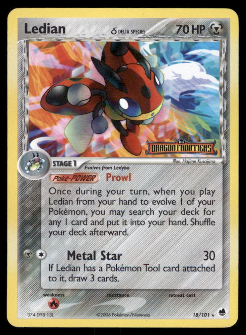 Ledian 18/101 Dragon Frontiers Pokemon Card Reverse Holo: We offer combined shipping on multiple items. Buyers may also arrange their own shipping. LiveShipping is a separate and independent option for shipping that is NOT a part of the auction house or thei