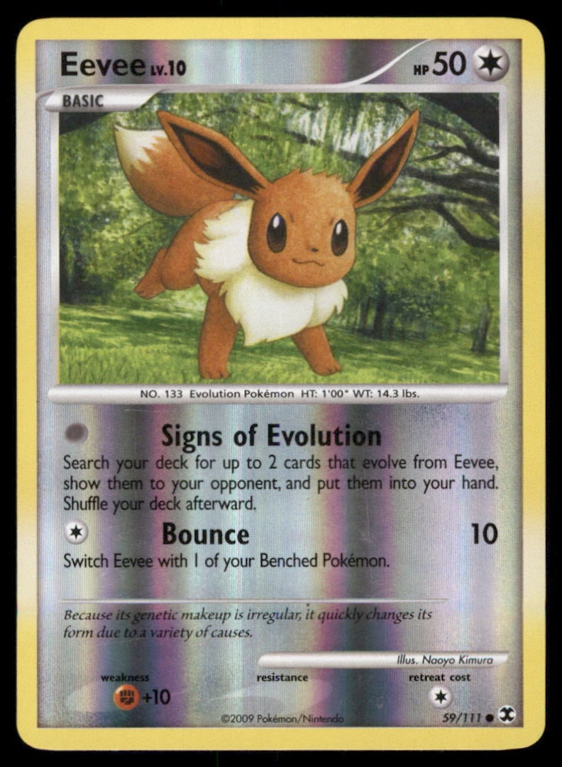 Eevee 59/111 Rising Rivals Pokemon Card Reverse Holo (1 of 2)