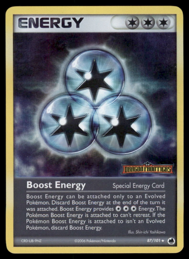 Boost Energy 87/101 Dragon Frontiers Pokemon Card Reverse Holo: We offer combined shipping on multiple items. Buyers may also arrange their own shipping. LiveShipping is a separate and independent option for shipping that is NOT a part of the auction house or thei