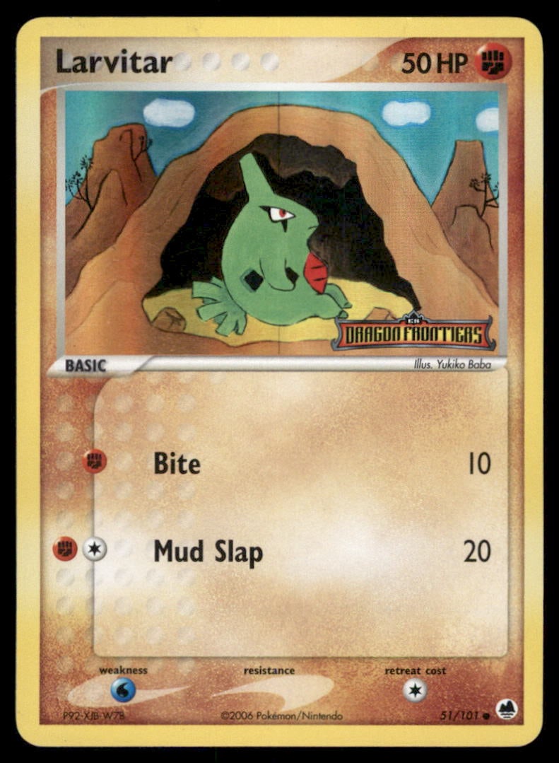 Larvitar 51/101 Dragon Frontiers Pokemon Card Reverse Holo: We offer combined shipping on multiple items. Buyers may also arrange their own shipping. LiveShipping is a separate and independent option for shipping that is NOT a part of the auction house or thei