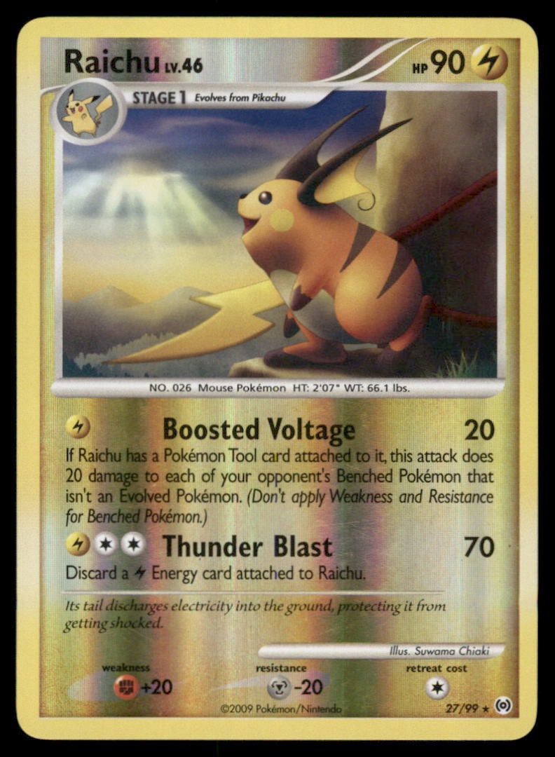 Raichu 27/99 Arceus Pokemon Card Reverse Holo: We offer combined shipping on multiple items. Buyers may also arrange their own shipping. LiveShipping is a separate and independent option for shipping that is NOT a part of the auction house or thei