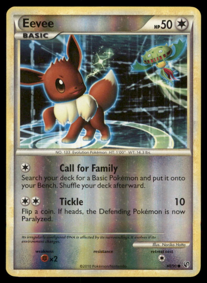 Eevee 48/90 HGSS Undaunted Pokemon Card Reverse Holo (1 of 2)