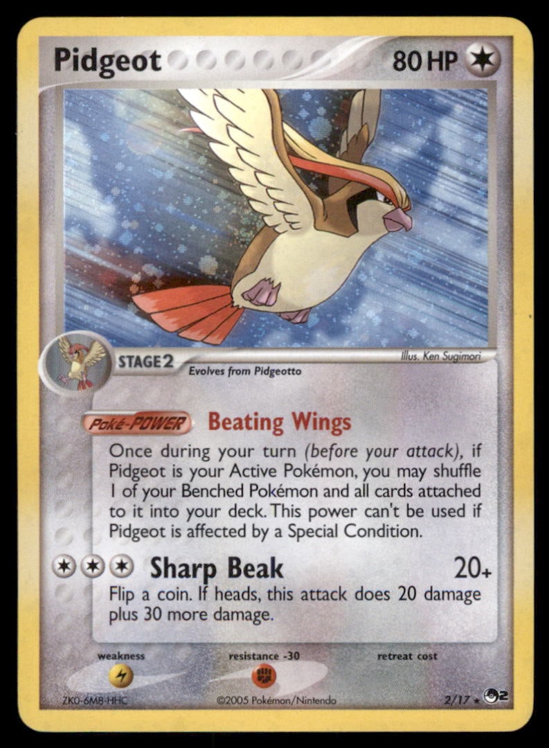 Pidgeot 2/17 POP Series 2 Pokemon Card Holo: We offer combined shipping on multiple items. Buyers may also arrange their own shipping. LiveShipping is a separate and independent option for shipping that is NOT a part of the auction house or thei