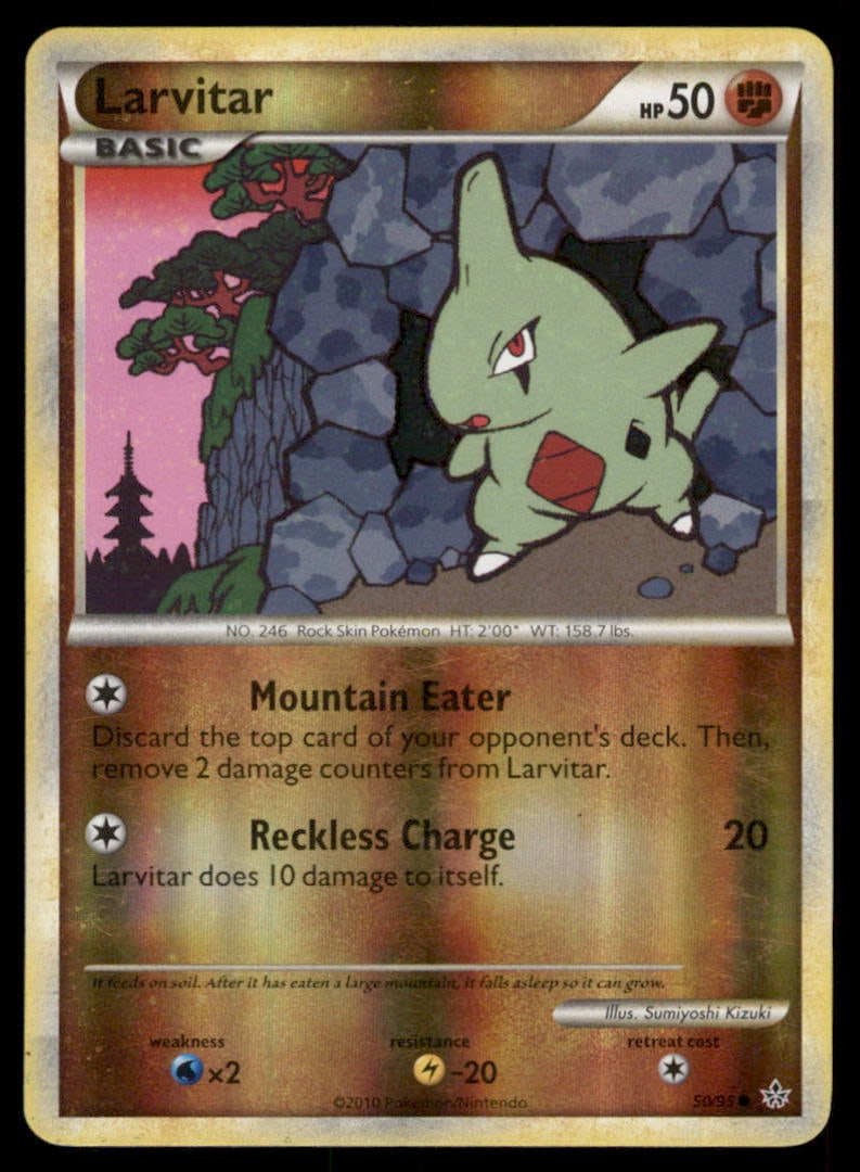 Larvitar 50/95 HGSS Unleashed Pokemon Card Reverse Holo: We offer combined shipping on multiple items. Buyers may also arrange their own shipping. LiveShipping is a separate and independent option for shipping that is NOT a part of the auction house or thei