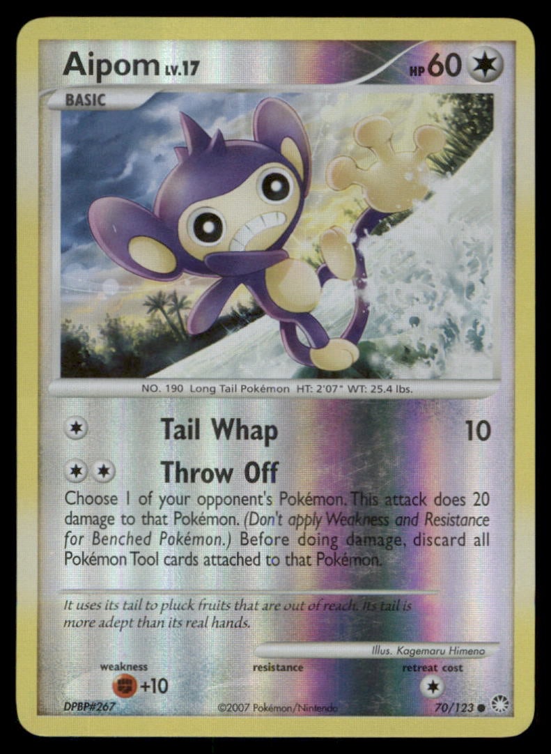 Aipom 70/123 Mysterious Treasures Pokemon Card Reverse Holo: We offer combined shipping on multiple items. Buyers may also arrange their own shipping. LiveShipping is a separate and independent option for shipping that is NOT a part of the auction house or thei