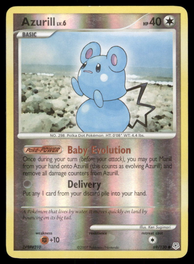 Azurill 69/130 Diamond & Pearl Pokemon Card Reverse Holo: We offer combined shipping on multiple items. Buyers may also arrange their own shipping. LiveShipping is a separate and independent option for shipping that is NOT a part of the auction house or thei