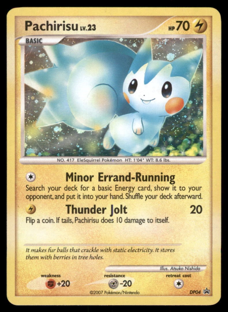 Pachirisu DP04 Holo Diamond and Pearl Promos Pokemon Card: We offer combined shipping on multiple items. Buyers may also arrange their own shipping. LiveShipping is a separate and independent option for shipping that is NOT a part of the auction house or thei