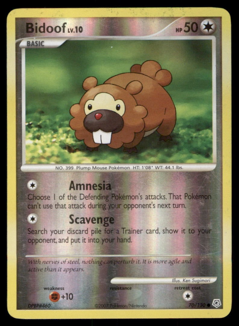 Bidoof 70/130 Diamond & Pearl Pokemon Card Reverse Holo: We offer combined shipping on multiple items. Buyers may also arrange their own shipping. LiveShipping is a separate and independent option for shipping that is NOT a part of the auction house or thei