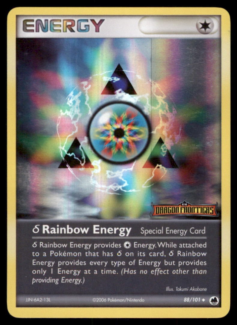 Rainbow Energy 88/101 Dragon Frontiers Pokemon Card Reverse Holo: We offer combined shipping on multiple items. Buyers may also arrange their own shipping. LiveShipping is a separate and independent option for shipping that is NOT a part of the auction house or thei