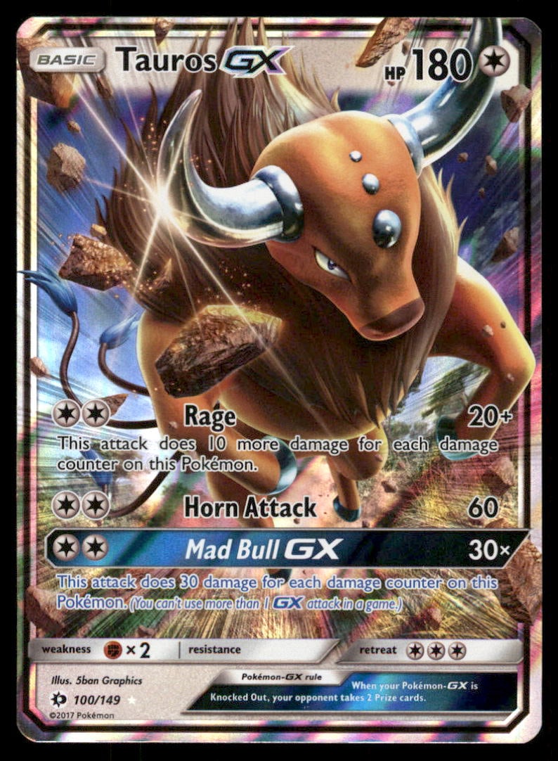 Tauros GX 100/149 Holo SM Base Set Pokemon Card: We offer combined shipping on multiple items. Buyers may also arrange their own shipping. LiveShipping is a separate and independent option for shipping that is NOT a part of the auction house or thei