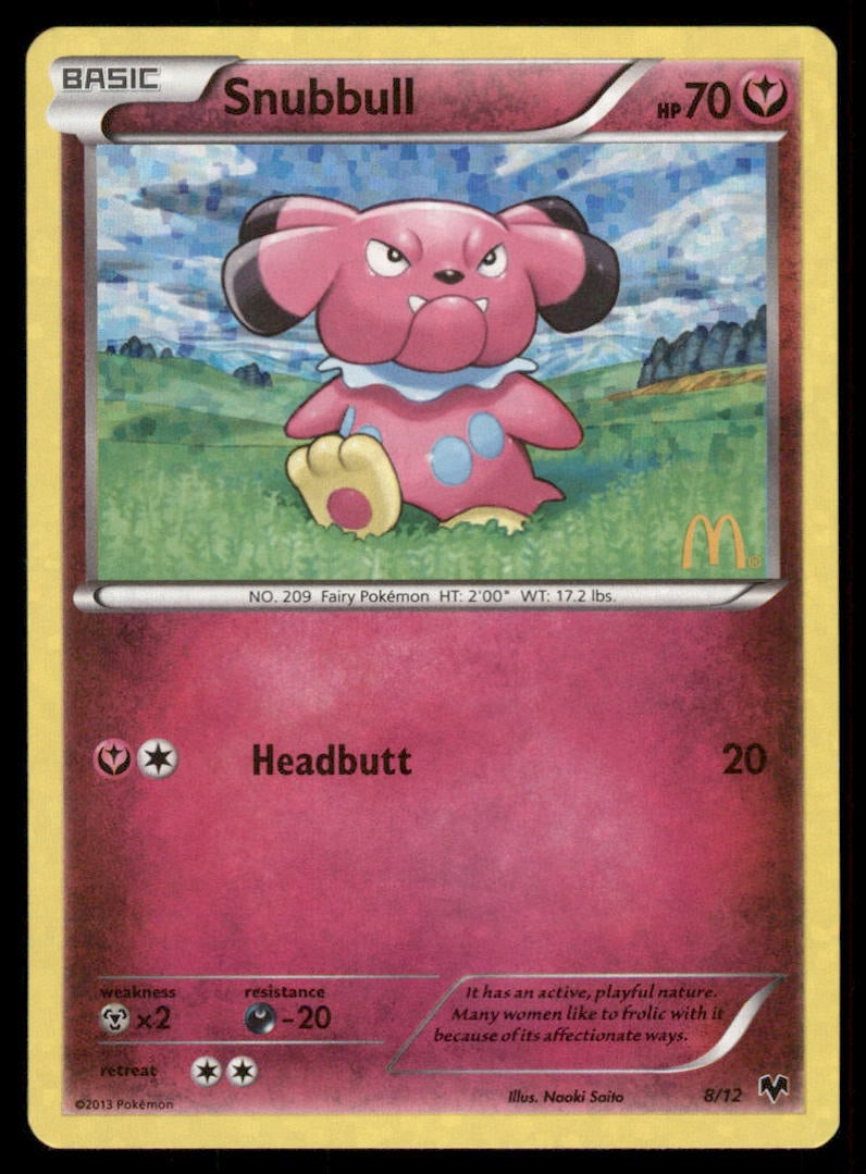 Snubbull 008/012 Holo McDonald's Promos 2014 Pokemon Card: We offer combined shipping on multiple items. Buyers may also arrange their own shipping. LiveShipping is a separate and independent option for shipping that is NOT a part of the auction house or thei