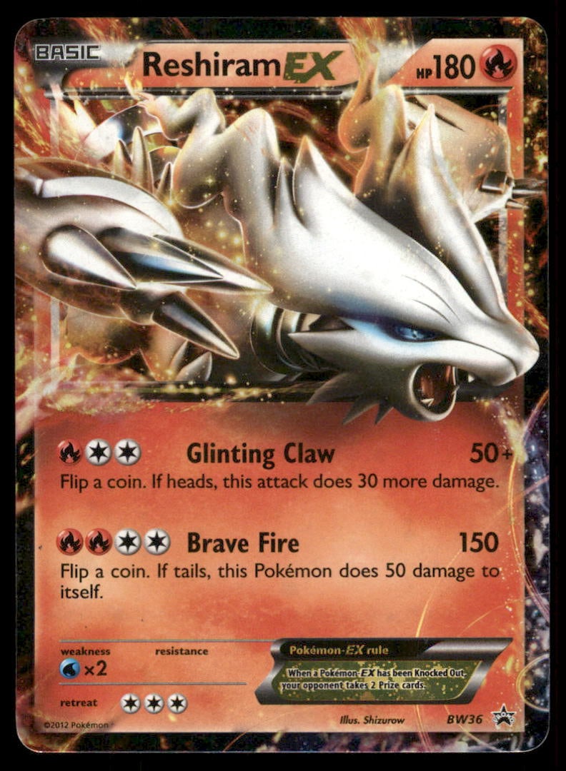 Reshiram EX BW36 Holo Black And White Promo Pokemon Card: We offer combined shipping on multiple items. Buyers may also arrange their own shipping. LiveShipping is a separate and independent option for shipping that is NOT a part of the auction house or thei