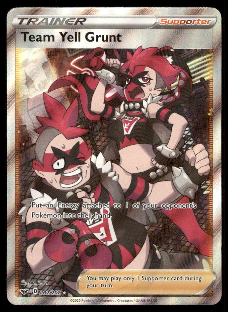 Team Yell Grunt 202/202 Sword & Shield Pokemon Card Holo: We offer combined shipping on multiple items. Buyers may also arrange their own shipping. LiveShipping is a separate and independent option for shipping that is NOT a part of the auction house or thei
