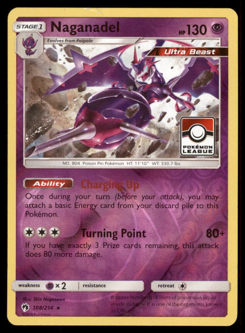 Naganadel (Pokemon League) 108/214 League & Championship Cards Pokemon Card Reverse Holo: We offer combined shipping on multiple items. Buyers may also arrange their own shipping. LiveShipping is a separate and independent option for shipping that is NOT a part of the auction house or thei