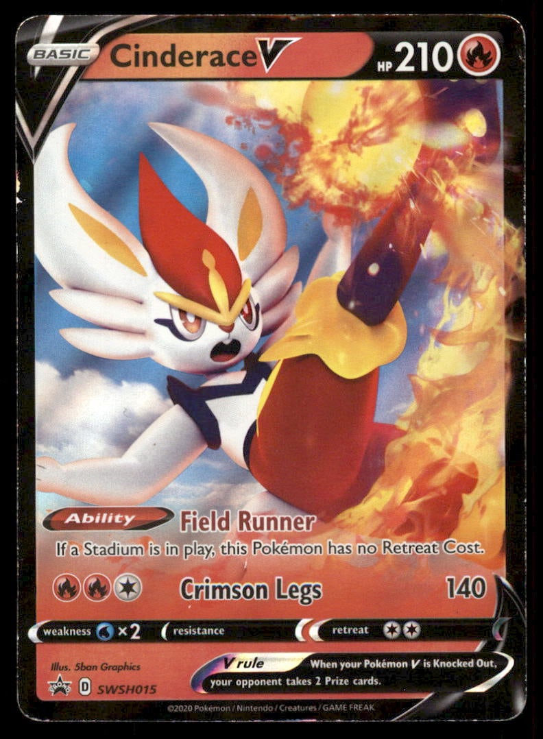 Cinderace V SWSH015 Holo Sword & Shield Promo Pokemon Card: We offer combined shipping on multiple items. Buyers may also arrange their own shipping. LiveShipping is a separate and independent option for shipping that is NOT a part of the auction house or thei