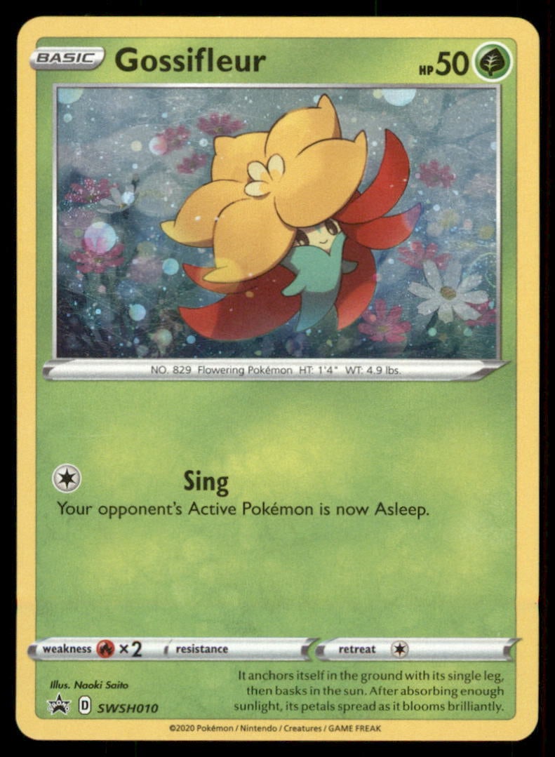 Gossifleur 020/202 Sword & Shield Pokemon Card: We offer combined shipping on multiple items. Buyers may also arrange their own shipping. LiveShipping is a separate and independent option for shipping that is NOT a part of the auction house or thei