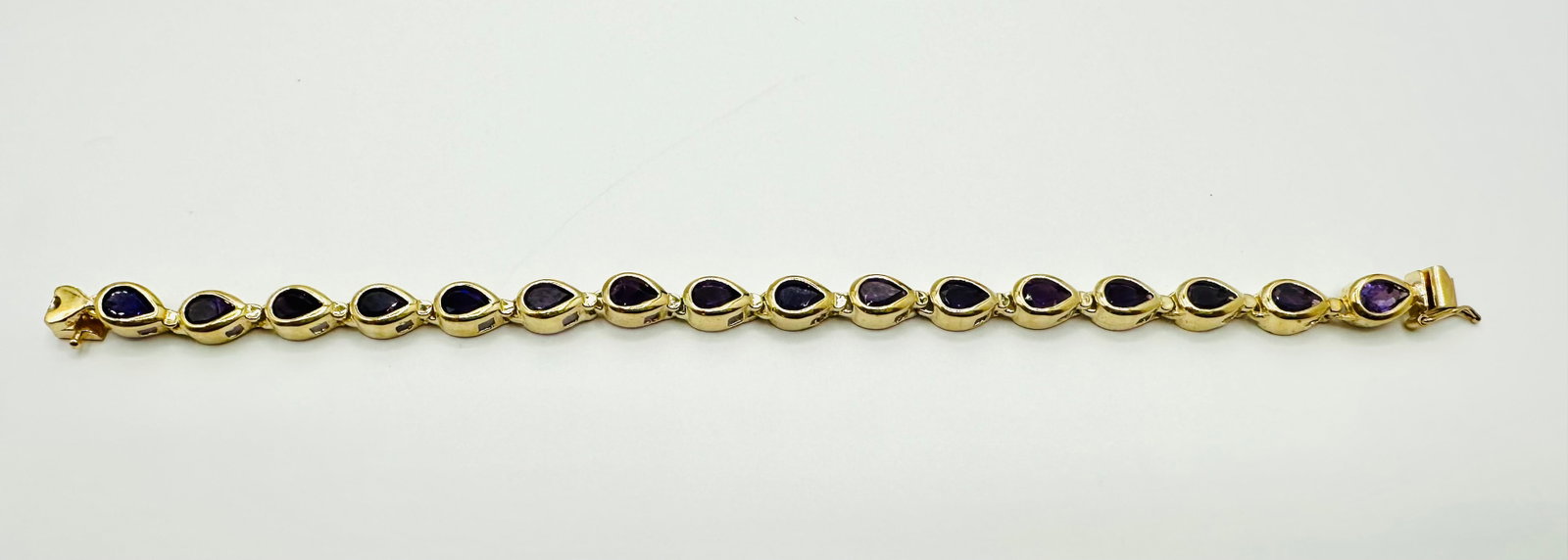 14KT Yellow Gold Amethyst Bracelet # 2408 (1 of 4)